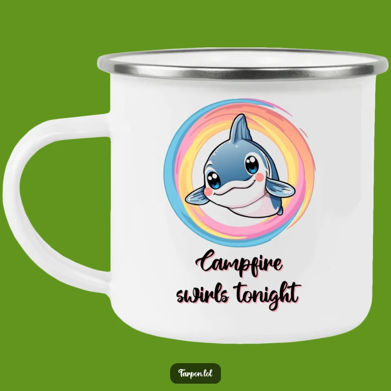 Funny Tarpon Swirl Camping Mug: Big Eyes Adventure - Humorous Outdoor Gift