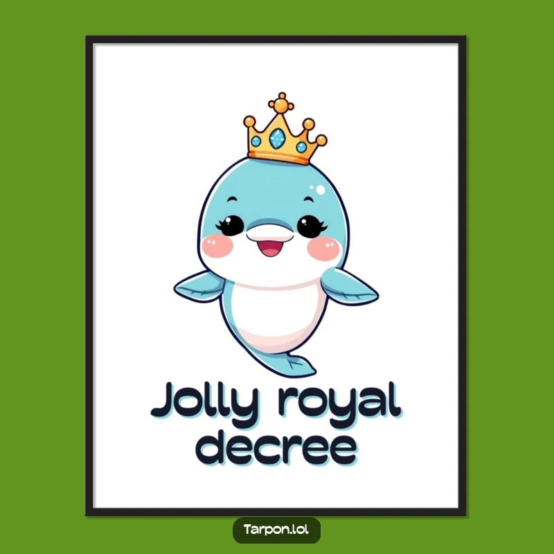 Funny King Tarpon Digital Art: Regal Wink - Instant Humorous Decor