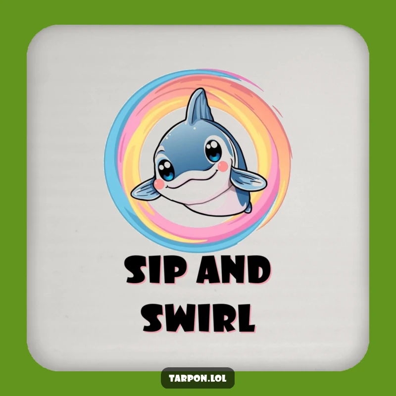 Funny Tarpon Swirl Coaster: Cheers with Big Eyes - Cute Humorous Gift