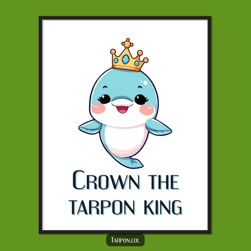 Funny Free Printable Wall Art: Winking Crowned Tarpon Downloadable Art