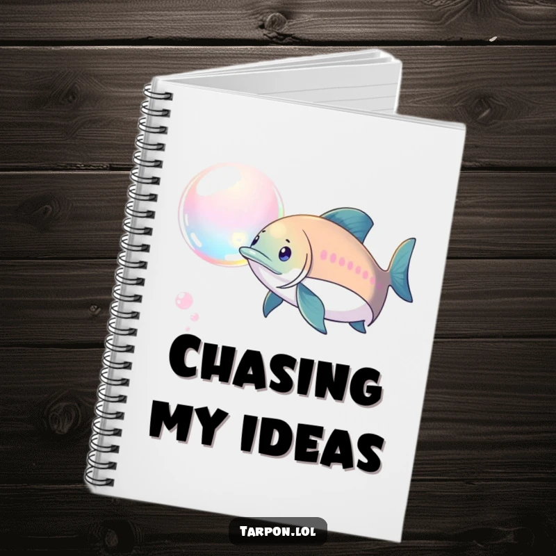 Funny Tarpon Bubble Chase Notebook: A tarpon playfully chasing a shimmering bubble, perfect for funny notes and creative ideas.