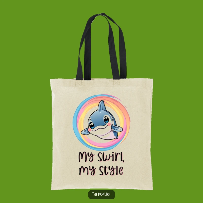 Funny Tarpon Swirl Tote Bag: Bright Eyes Style - Chic Humorous Accessory